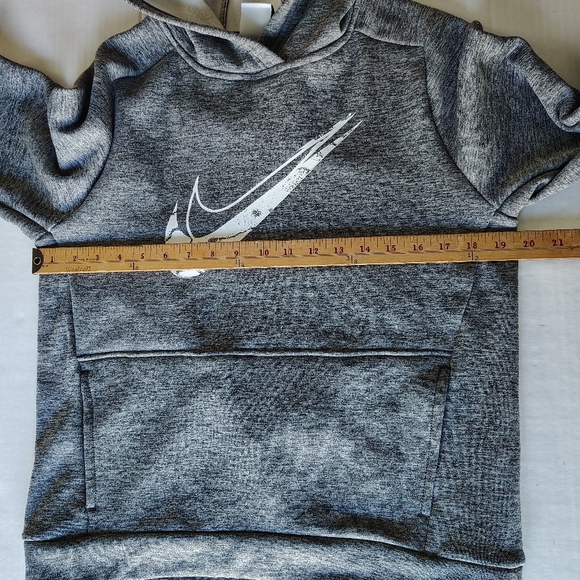 Nike Therma-Fit Hoodie Gray Youth Size XL Sweatshirt Thumb Holes Stain Repel - Picture 15 of 16